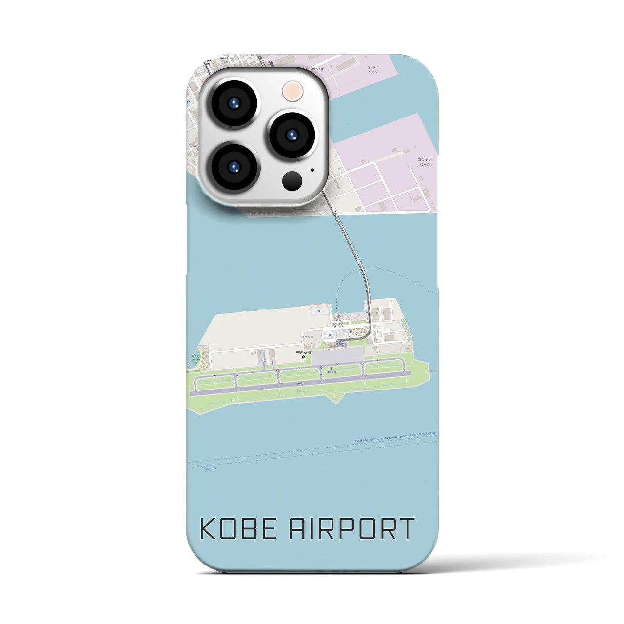 【神戸空港】地図柄iPhoneケース（バックカバータイプ・ナチュラル）iPhone 13 Pro 用