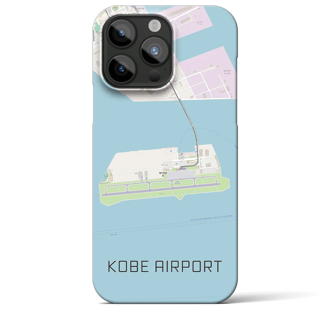 【神戸空港】地図柄iPhoneケース（バックカバータイプ・ナチュラル）iPhone 15 Pro Max 用