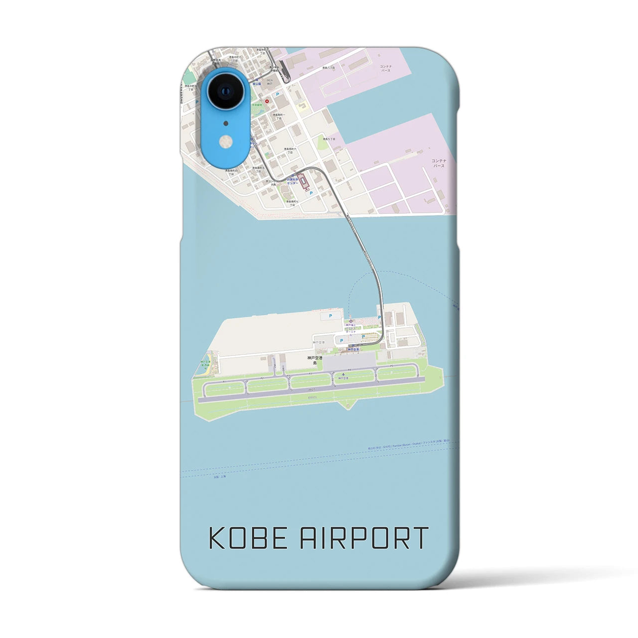 【神戸空港】地図柄iPhoneケース（バックカバータイプ・ナチュラル）iPhone XR 用