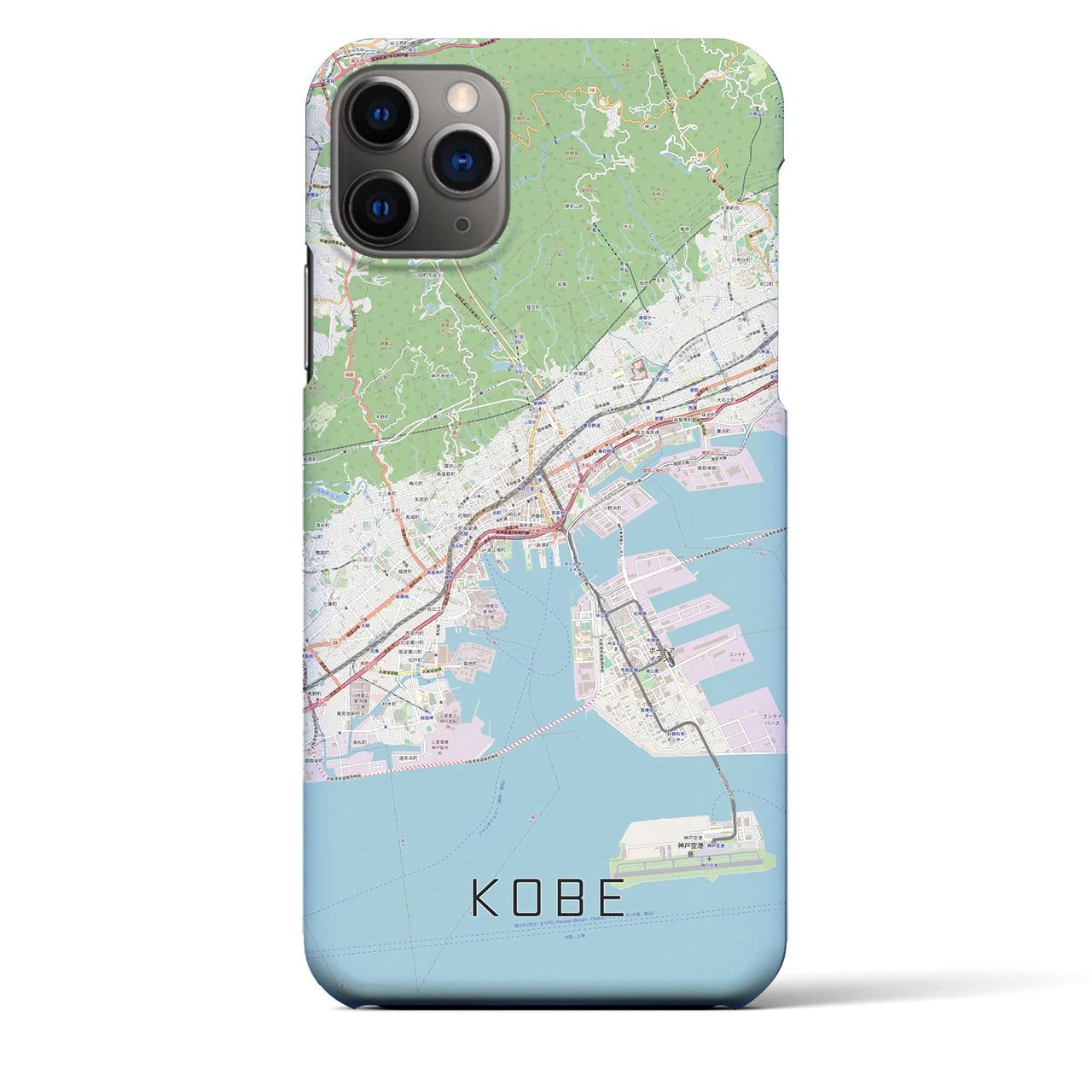 【神戸】地図柄iPhoneケース（バックカバータイプ・ナチュラル）iPhone 11 Pro Max 用