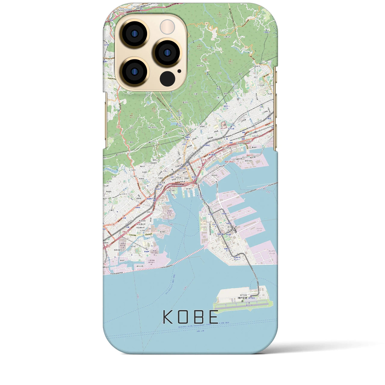 【神戸】地図柄iPhoneケース（バックカバータイプ・ナチュラル）iPhone 12 Pro Max 用
