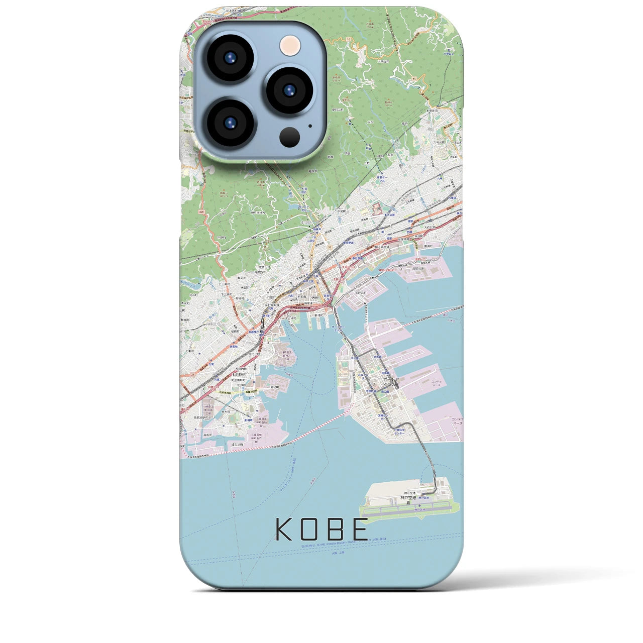 【神戸】地図柄iPhoneケース（バックカバータイプ・ナチュラル）iPhone 13 Pro Max 用