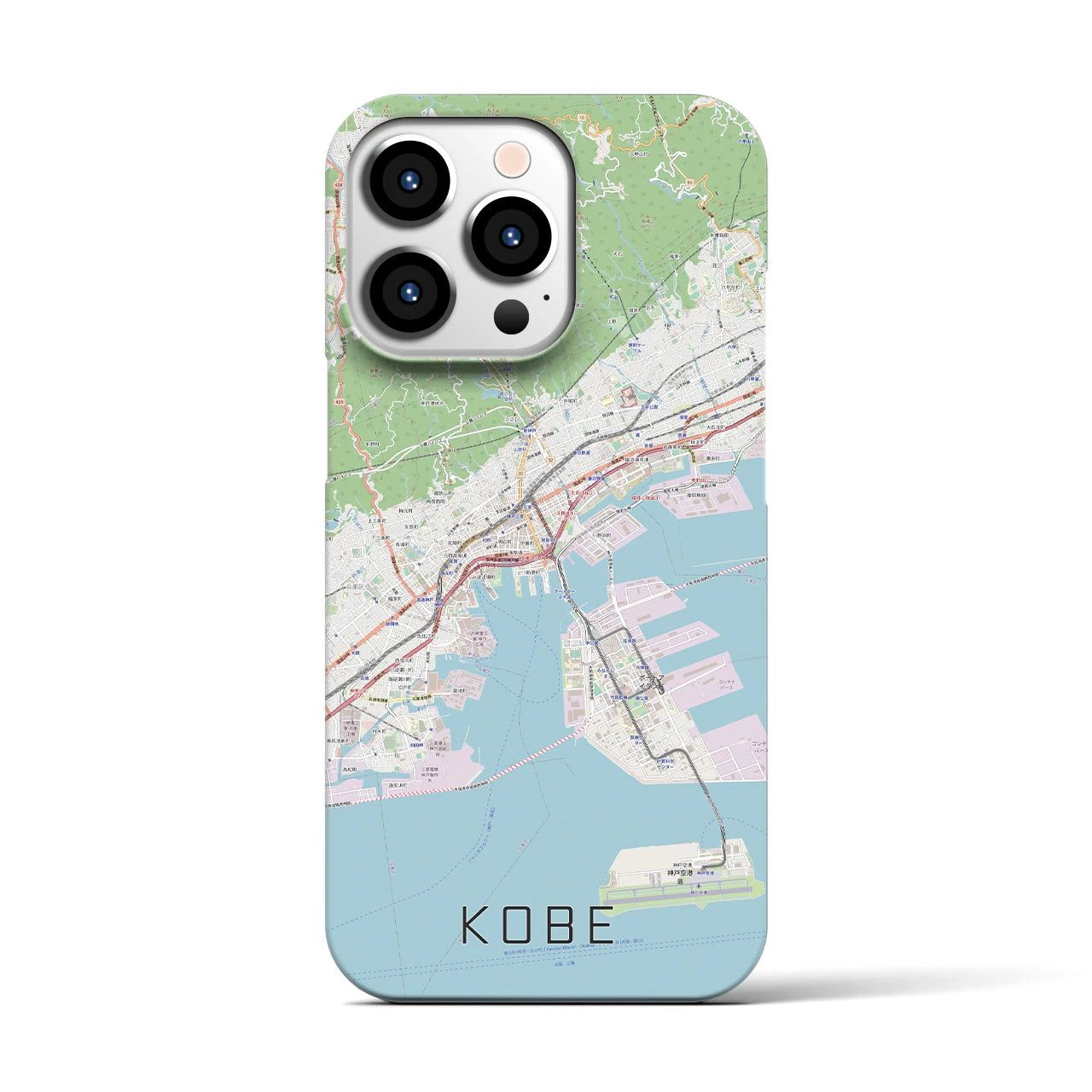 【神戸】地図柄iPhoneケース（バックカバータイプ・ナチュラル）iPhone 13 Pro 用