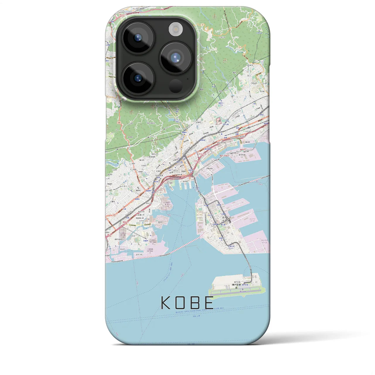 【神戸】地図柄iPhoneケース（バックカバータイプ・ナチュラル）iPhone 15 Pro Max 用