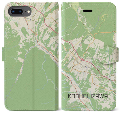 【小淵沢（山梨県）】地図柄iPhoneケース（手帳タイプ）ナチュラル・iPhone 8Plus /7Plus / 6sPlus / 6Plus 用