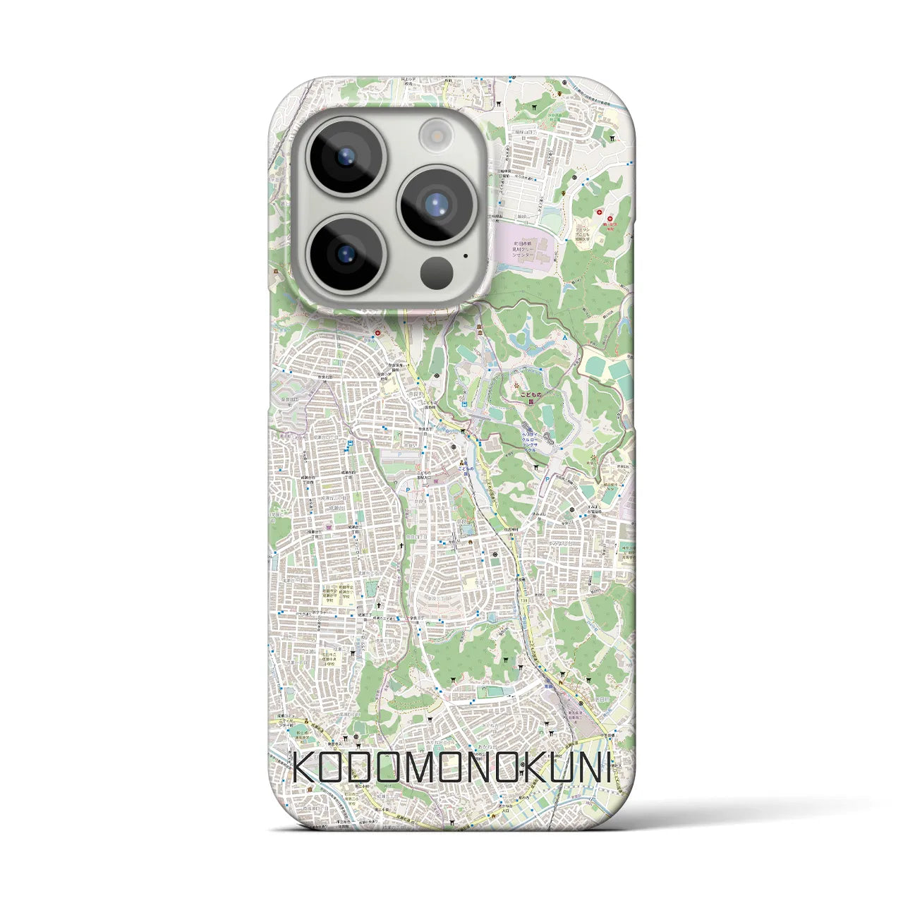 【こどもの国】地図柄iPhoneケース（バックカバータイプ・ナチュラル）iPhone 15 Pro 用