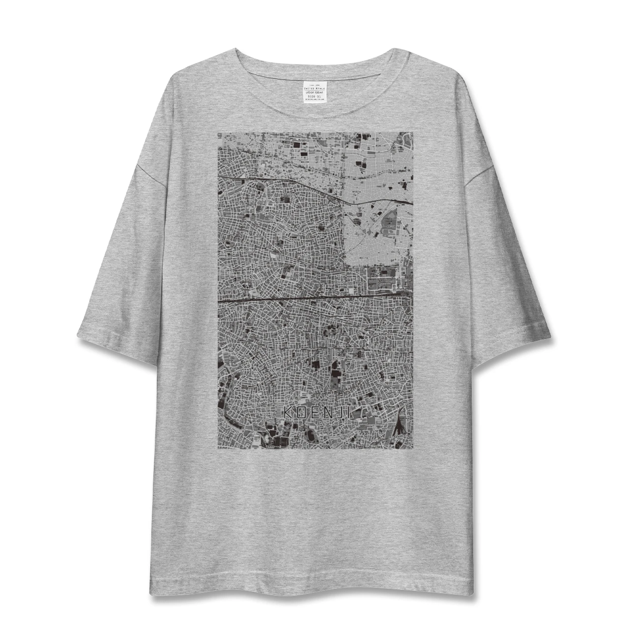 【高円寺2（東京都）】地図柄ビッグシルエットTシャツ