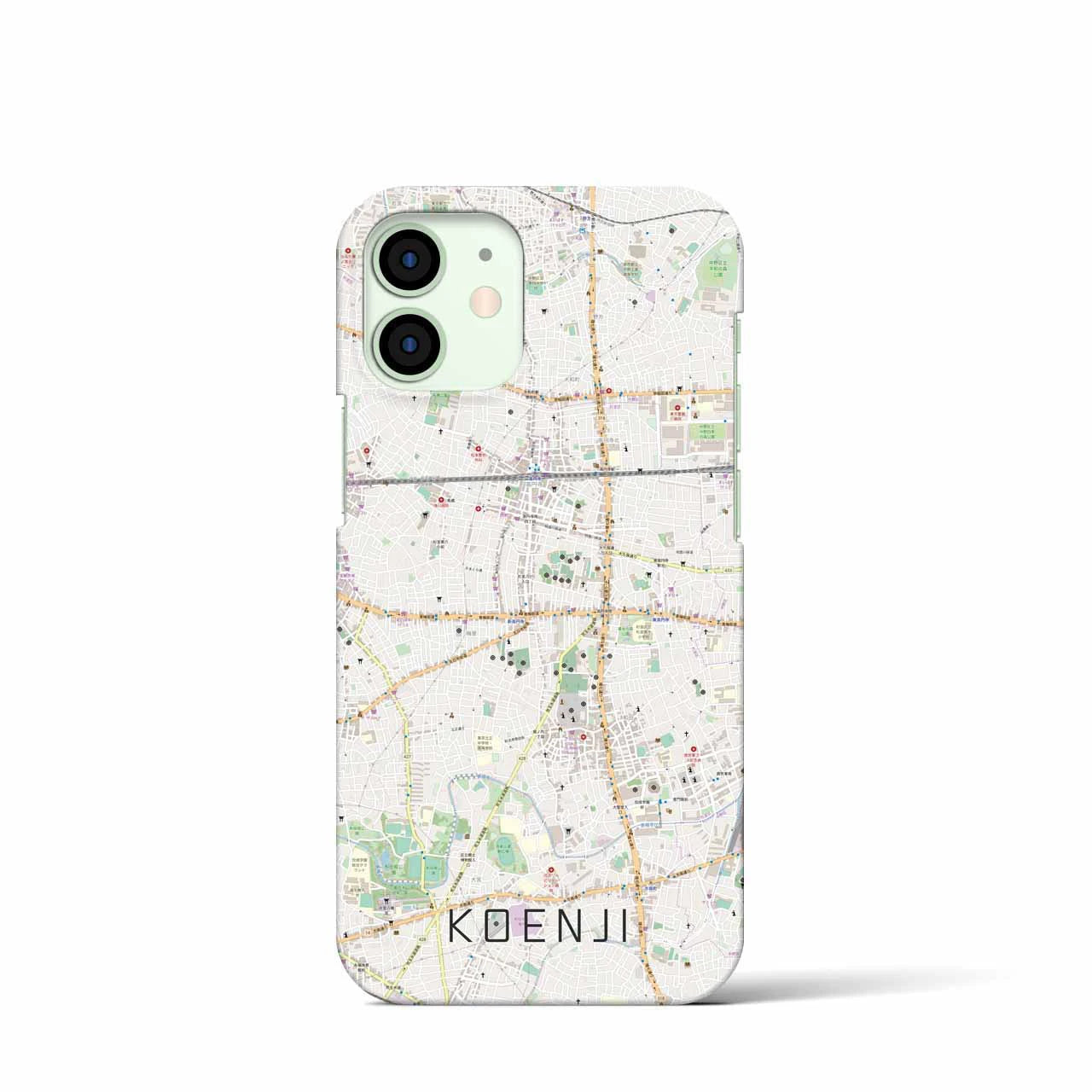 【高円寺】地図柄iPhoneケース（バックカバータイプ・ナチュラル）iPhone 12 mini 用