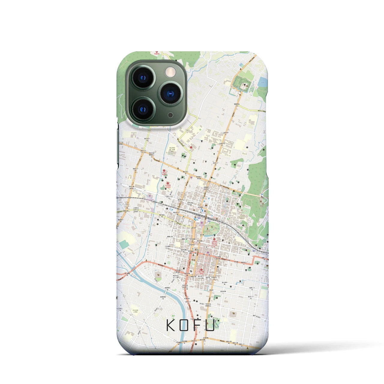 【甲府】地図柄iPhoneケース（バックカバータイプ・ナチュラル）iPhone 11 Pro 用