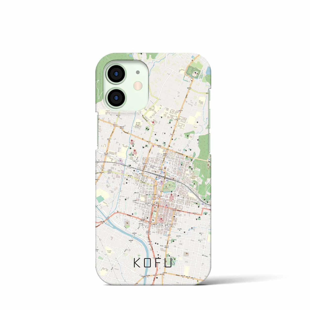 【甲府】地図柄iPhoneケース（バックカバータイプ・ナチュラル）iPhone 12 mini 用