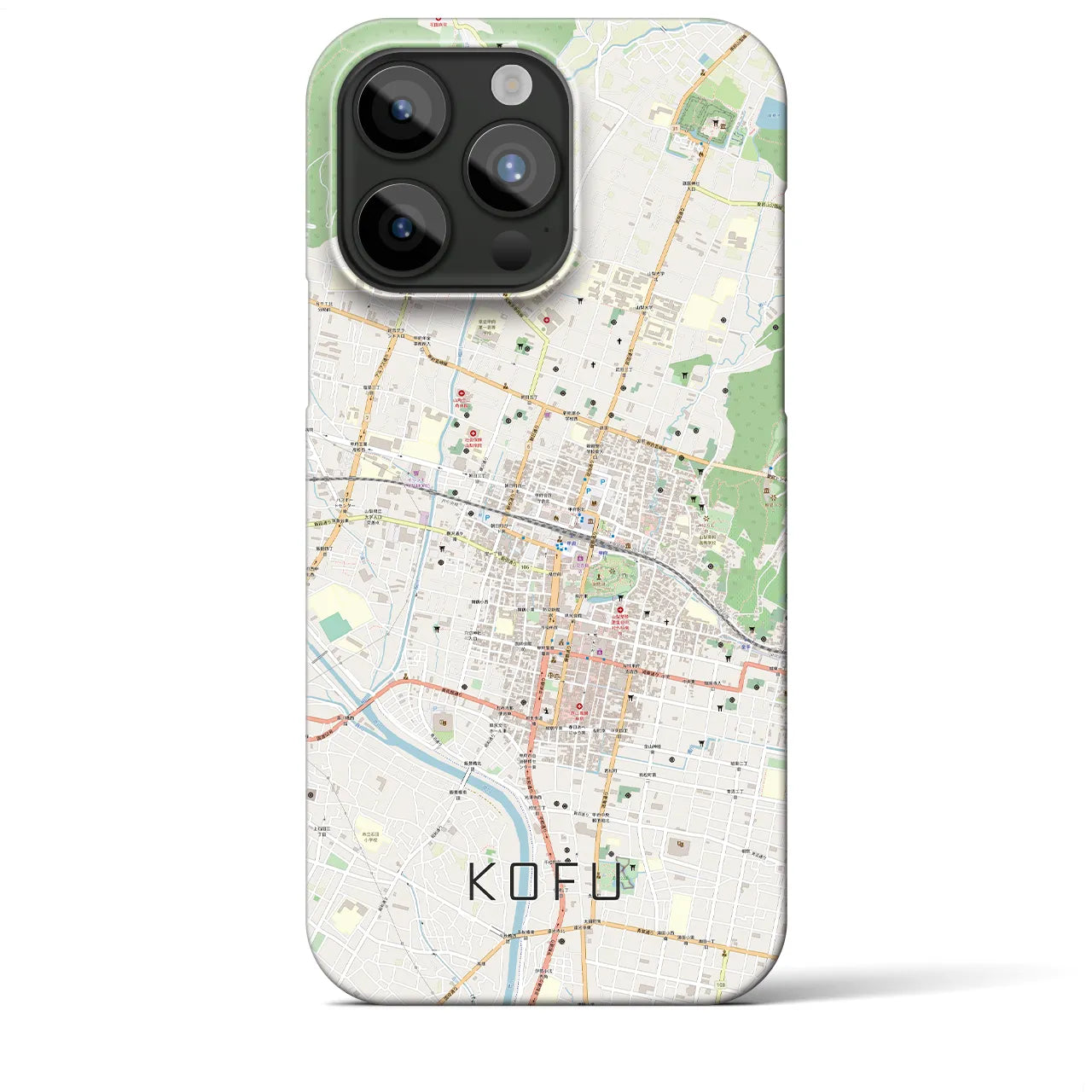 【甲府】地図柄iPhoneケース（バックカバータイプ・ナチュラル）iPhone 15 Pro Max 用