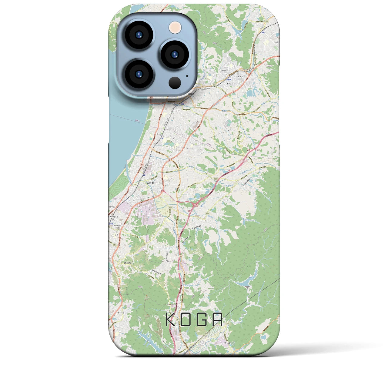 【古賀】地図柄iPhoneケース（バックカバータイプ・ナチュラル）iPhone 13 Pro Max 用