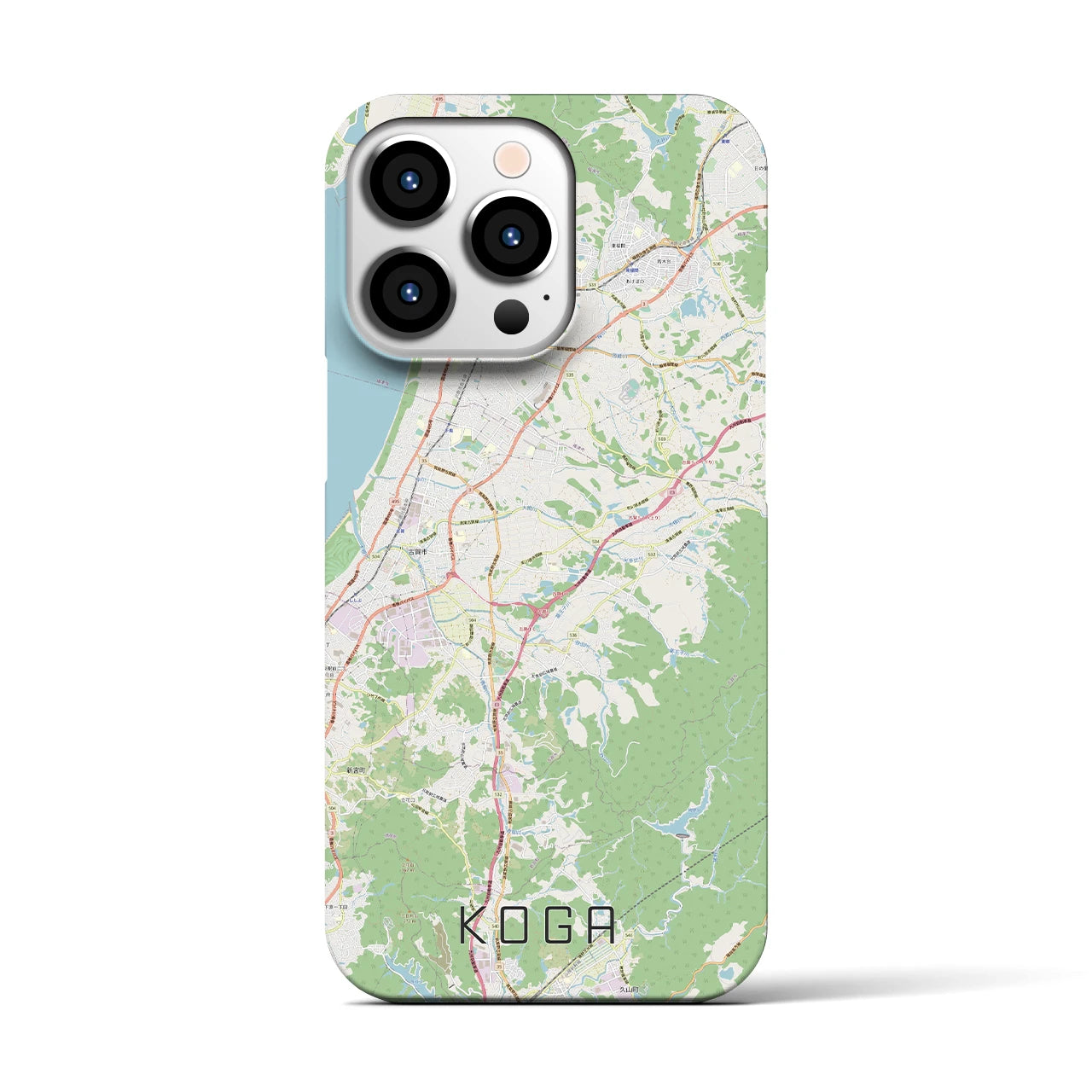【古賀】地図柄iPhoneケース（バックカバータイプ・ナチュラル）iPhone 13 Pro 用