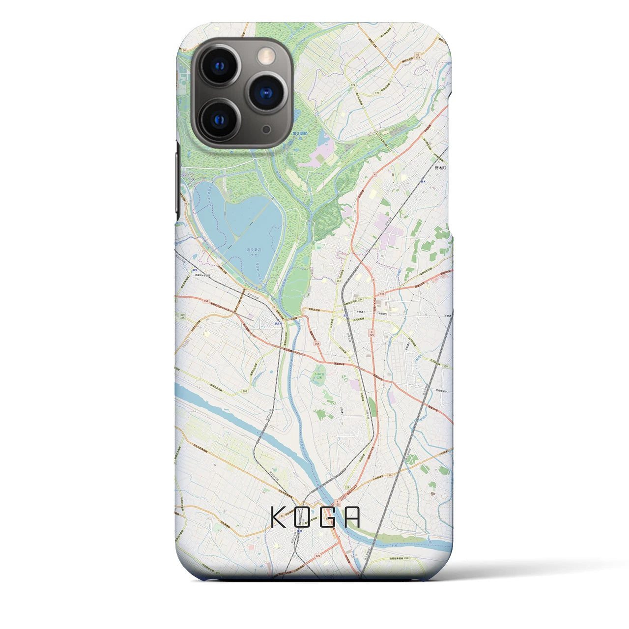【古河】地図柄iPhoneケース（バックカバータイプ・ナチュラル）iPhone 11 Pro Max 用