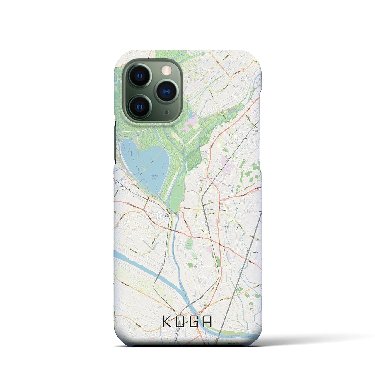 【古河】地図柄iPhoneケース（バックカバータイプ・ナチュラル）iPhone 11 Pro 用