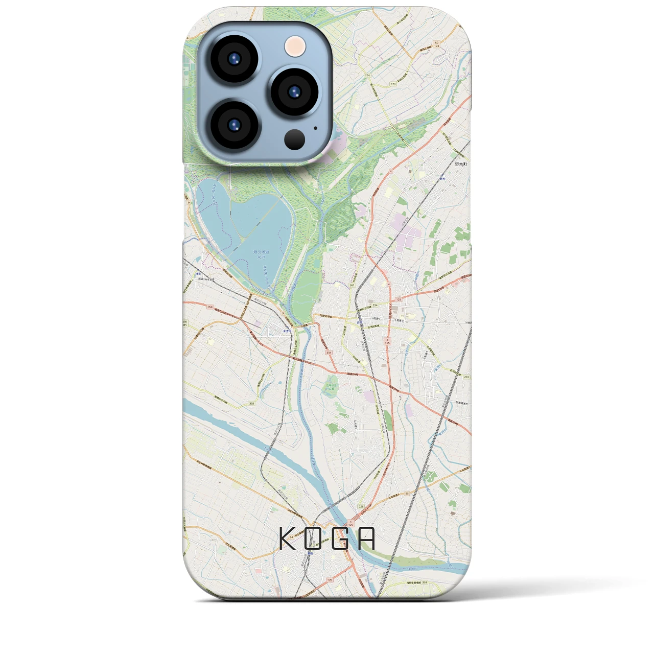 【古河】地図柄iPhoneケース（バックカバータイプ・ナチュラル）iPhone 13 Pro Max 用