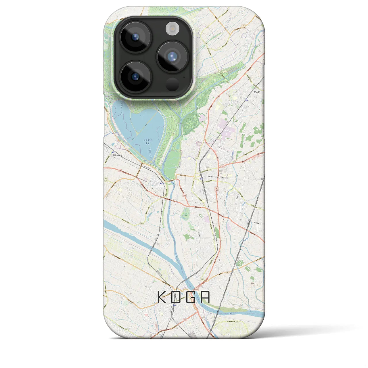 【古河】地図柄iPhoneケース（バックカバータイプ・ナチュラル）iPhone 15 Pro Max 用