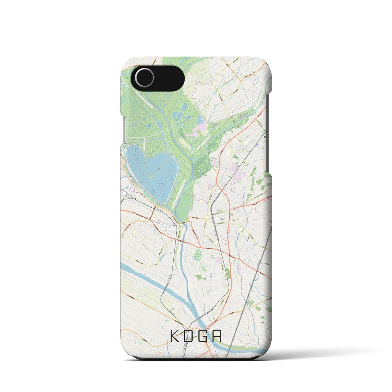 【古河】地図柄iPhoneケース（バックカバータイプ・ナチュラル）iPhone SE（第3 / 第2世代） / 8 / 7 / 6s / 6 用