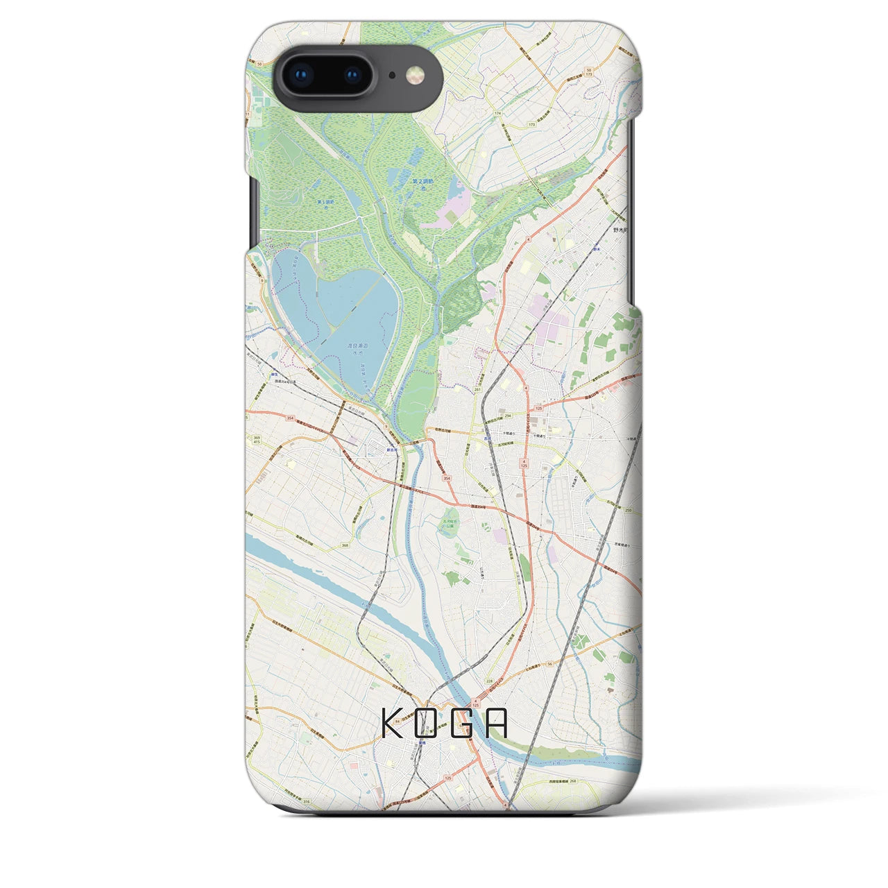【古河】地図柄iPhoneケース（バックカバータイプ・ナチュラル）iPhone 8Plus /7Plus / 6sPlus / 6Plus 用