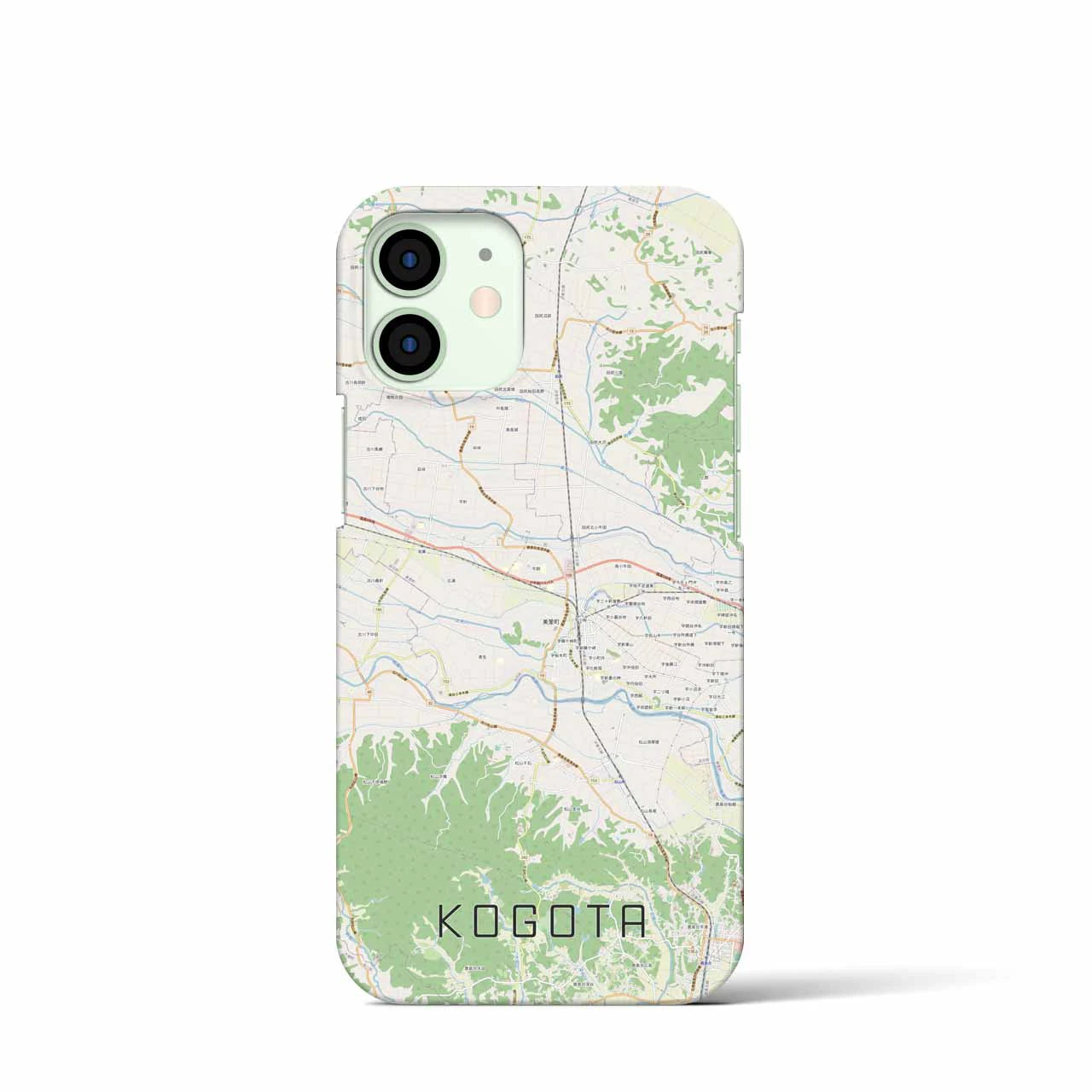 【小牛田】地図柄iPhoneケース（バックカバータイプ・ナチュラル）iPhone 12 mini 用