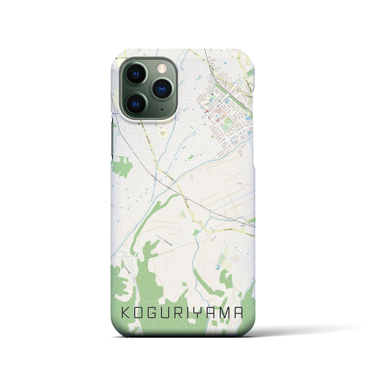 【小栗山】地図柄iPhoneケース（バックカバータイプ・ナチュラル）iPhone 11 Pro 用