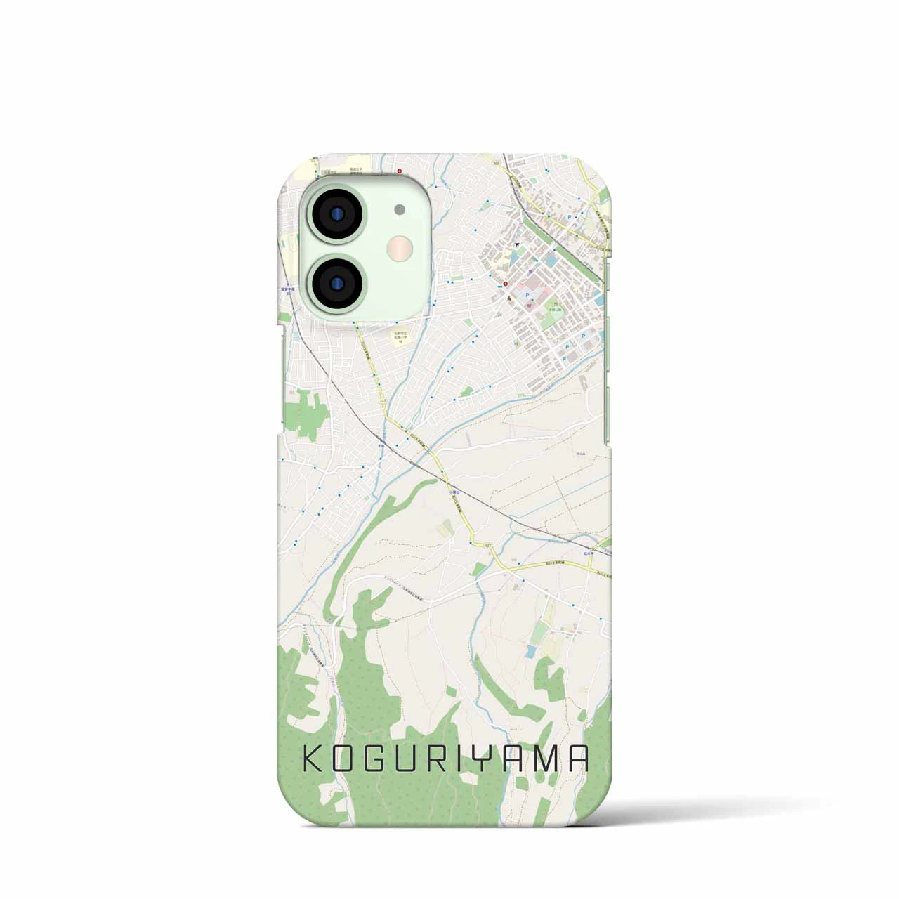 【小栗山】地図柄iPhoneケース（バックカバータイプ・ナチュラル）iPhone 12 mini 用