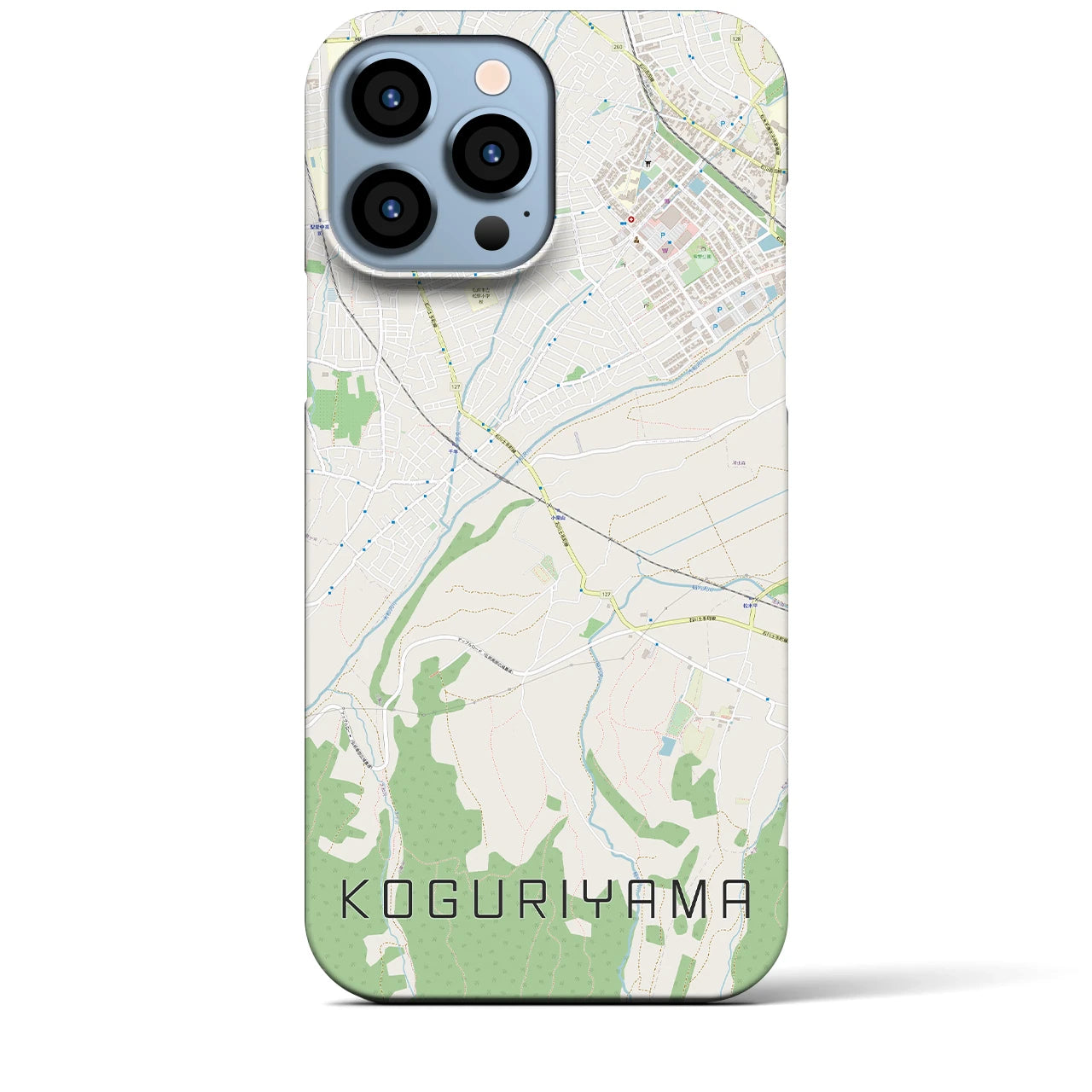 【小栗山】地図柄iPhoneケース（バックカバータイプ・ナチュラル）iPhone 13 Pro Max 用