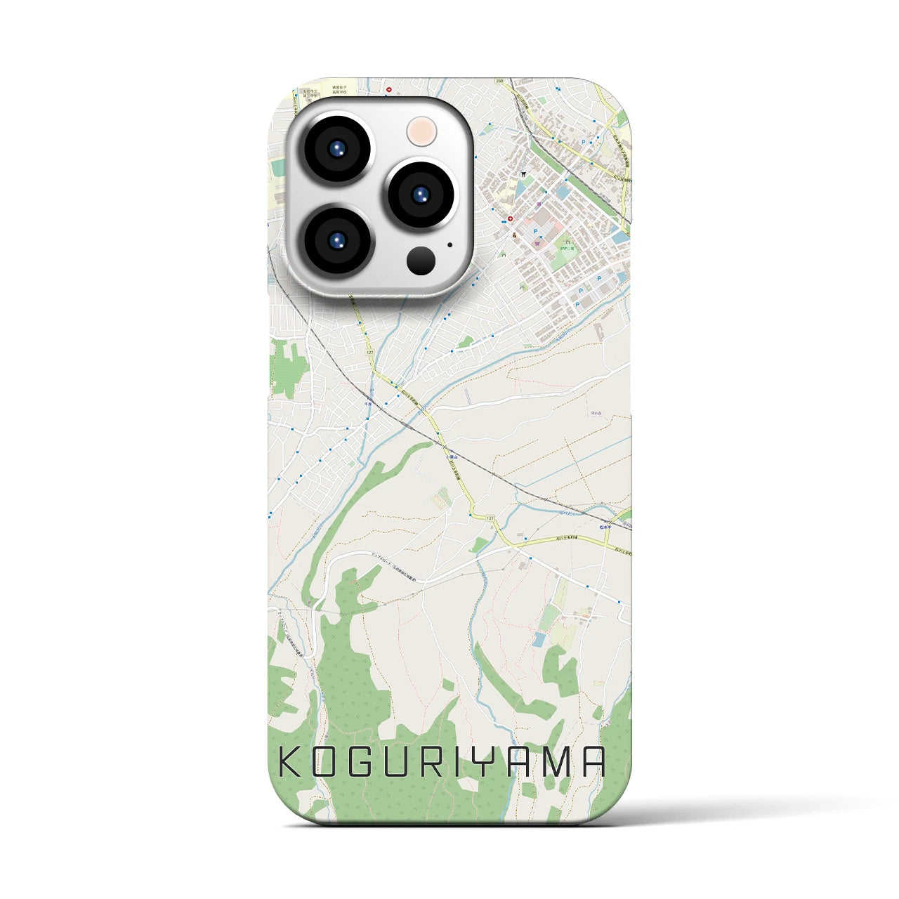 【小栗山】地図柄iPhoneケース（バックカバータイプ・ナチュラル）iPhone 13 Pro 用