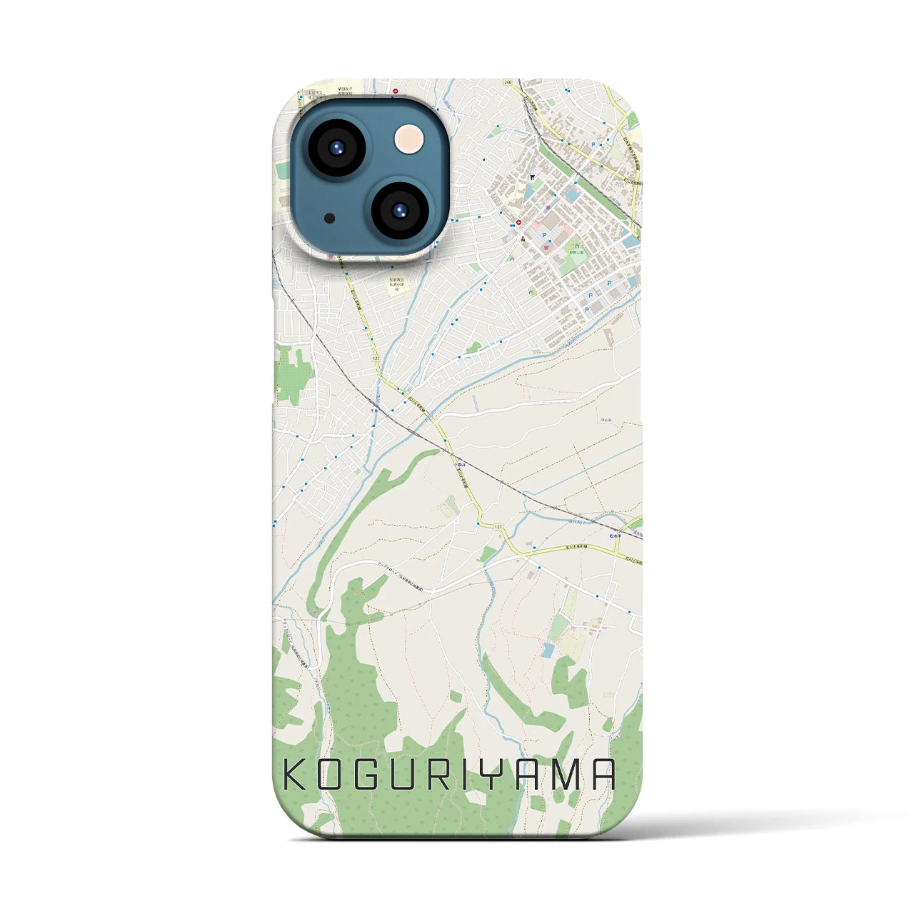 【小栗山】地図柄iPhoneケース（バックカバータイプ・ナチュラル）iPhone 13 用
