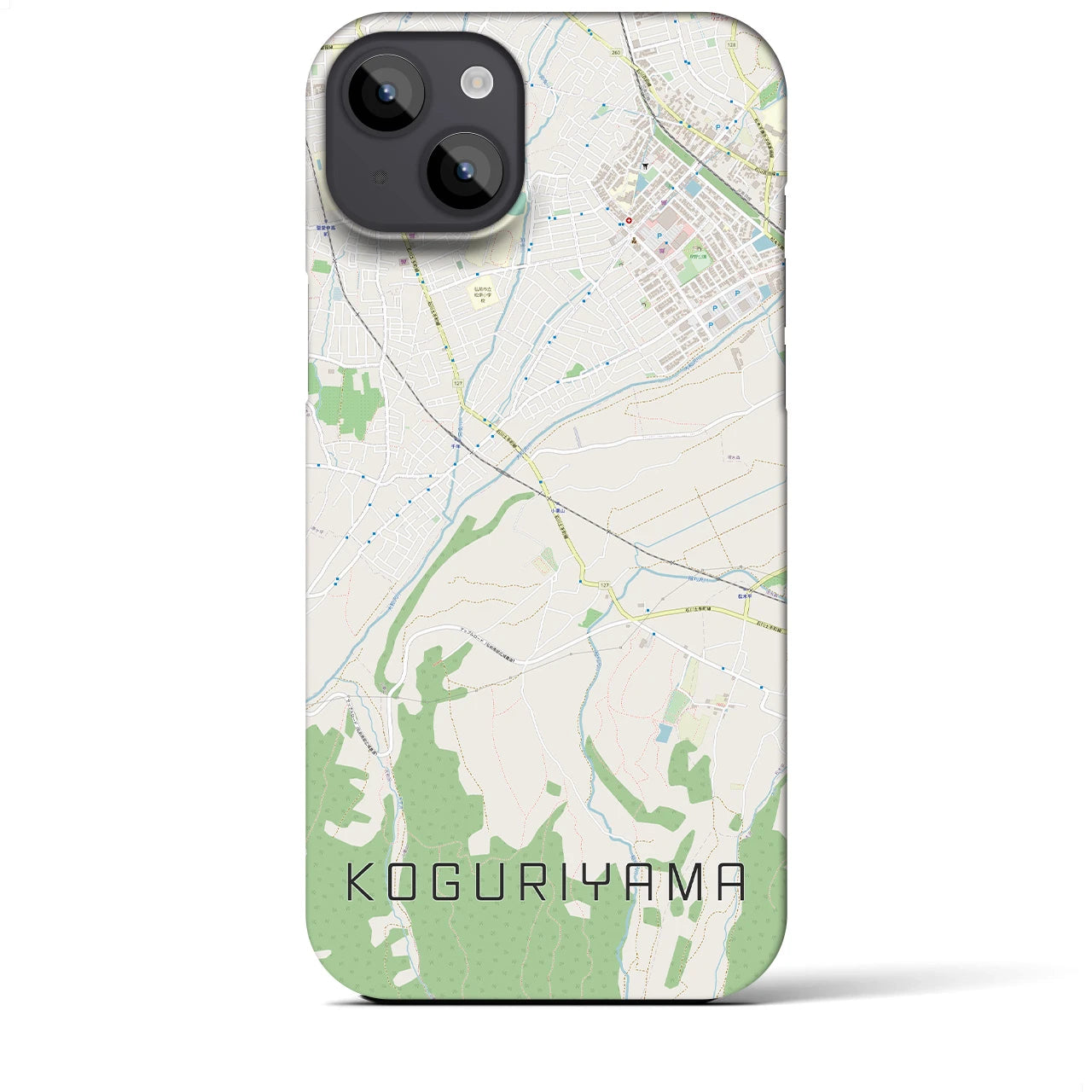 【小栗山】地図柄iPhoneケース（バックカバータイプ・ナチュラル）iPhone 14 Plus 用