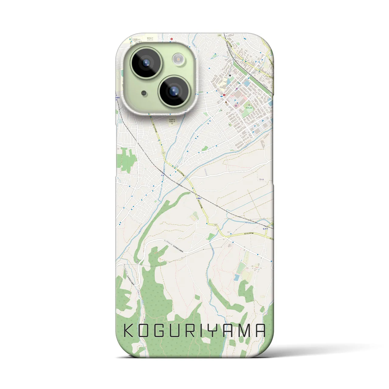 【小栗山】地図柄iPhoneケース（バックカバータイプ・ナチュラル）iPhone 15 用