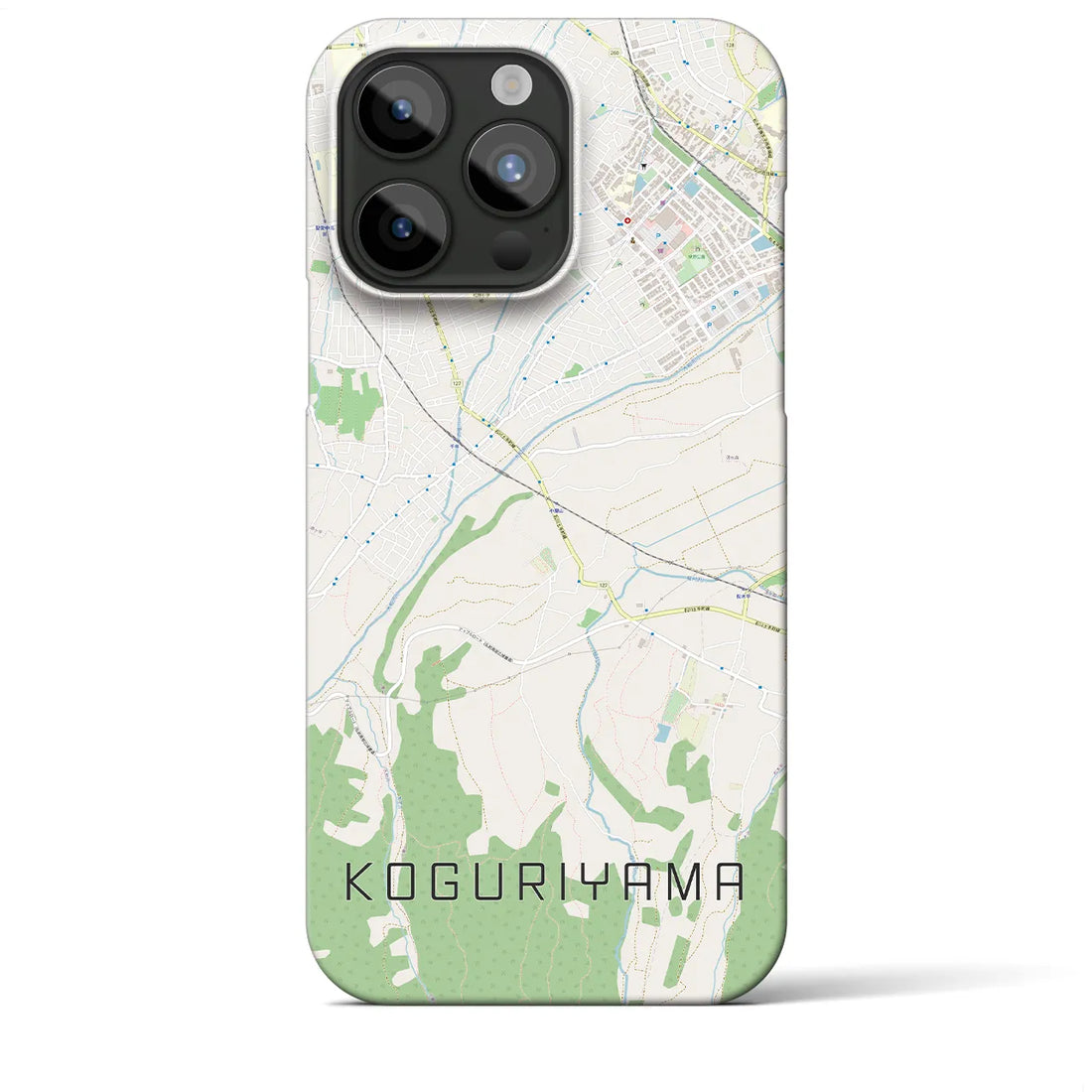 【小栗山】地図柄iPhoneケース（バックカバータイプ・ナチュラル）iPhone 15 Pro Max 用