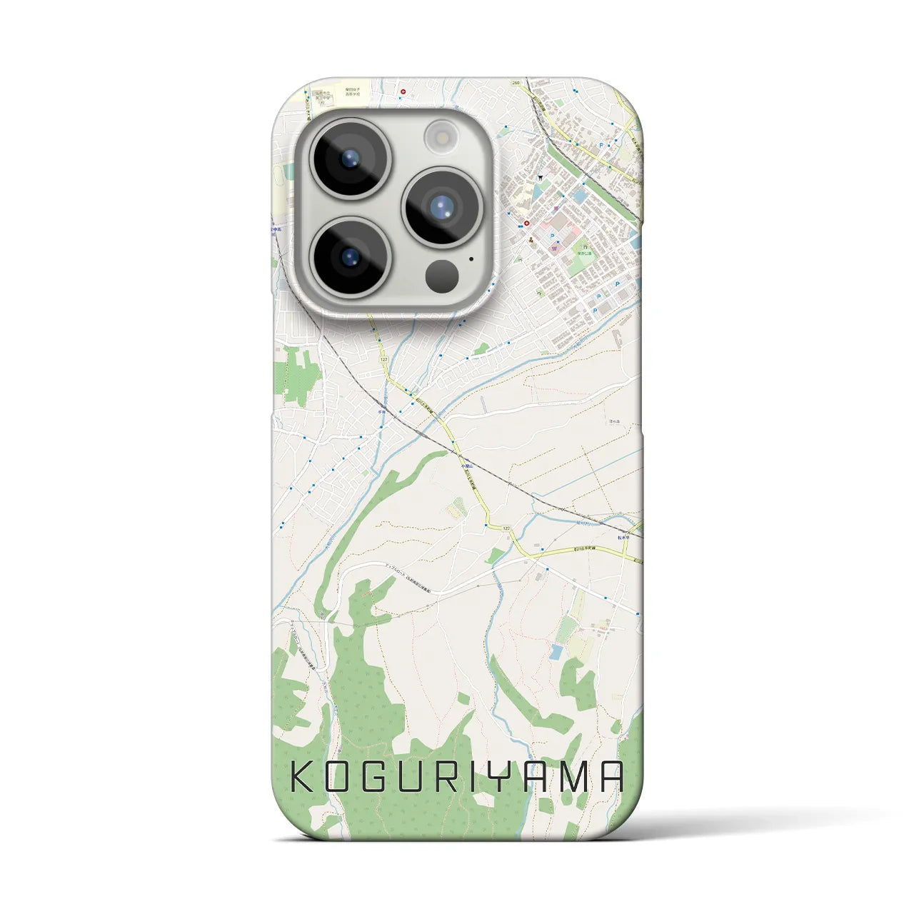 【小栗山】地図柄iPhoneケース（バックカバータイプ・ナチュラル）iPhone 15 Pro 用