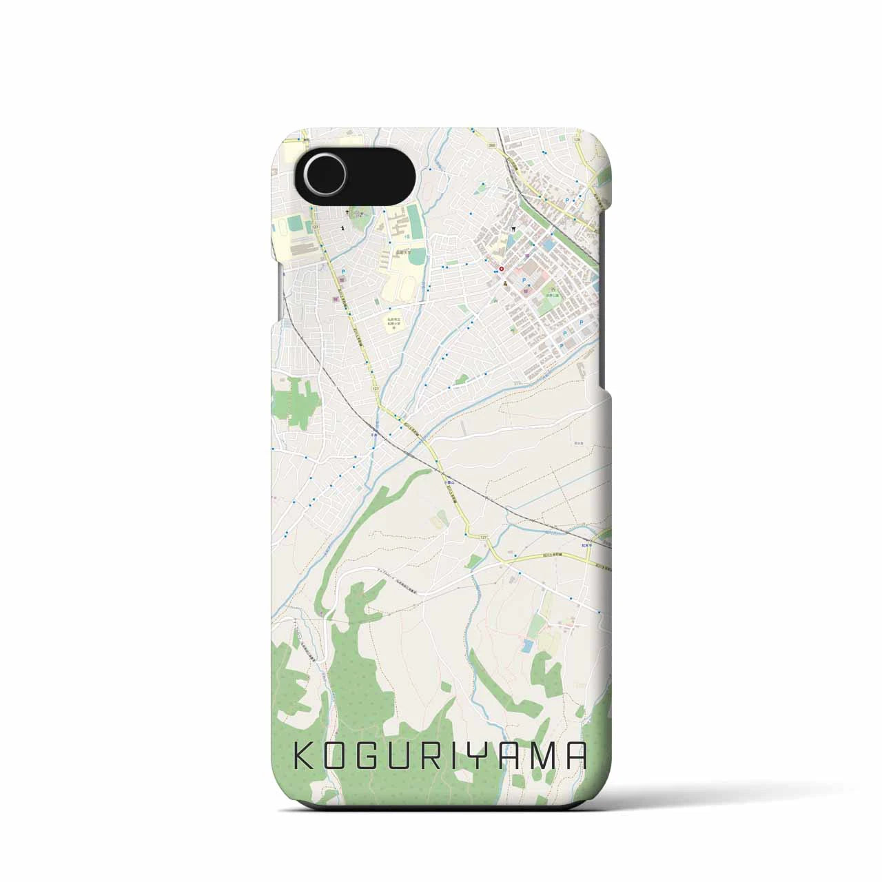 【小栗山】地図柄iPhoneケース（バックカバータイプ・ナチュラル）iPhone SE（第3 / 第2世代） / 8 / 7 / 6s / 6 用