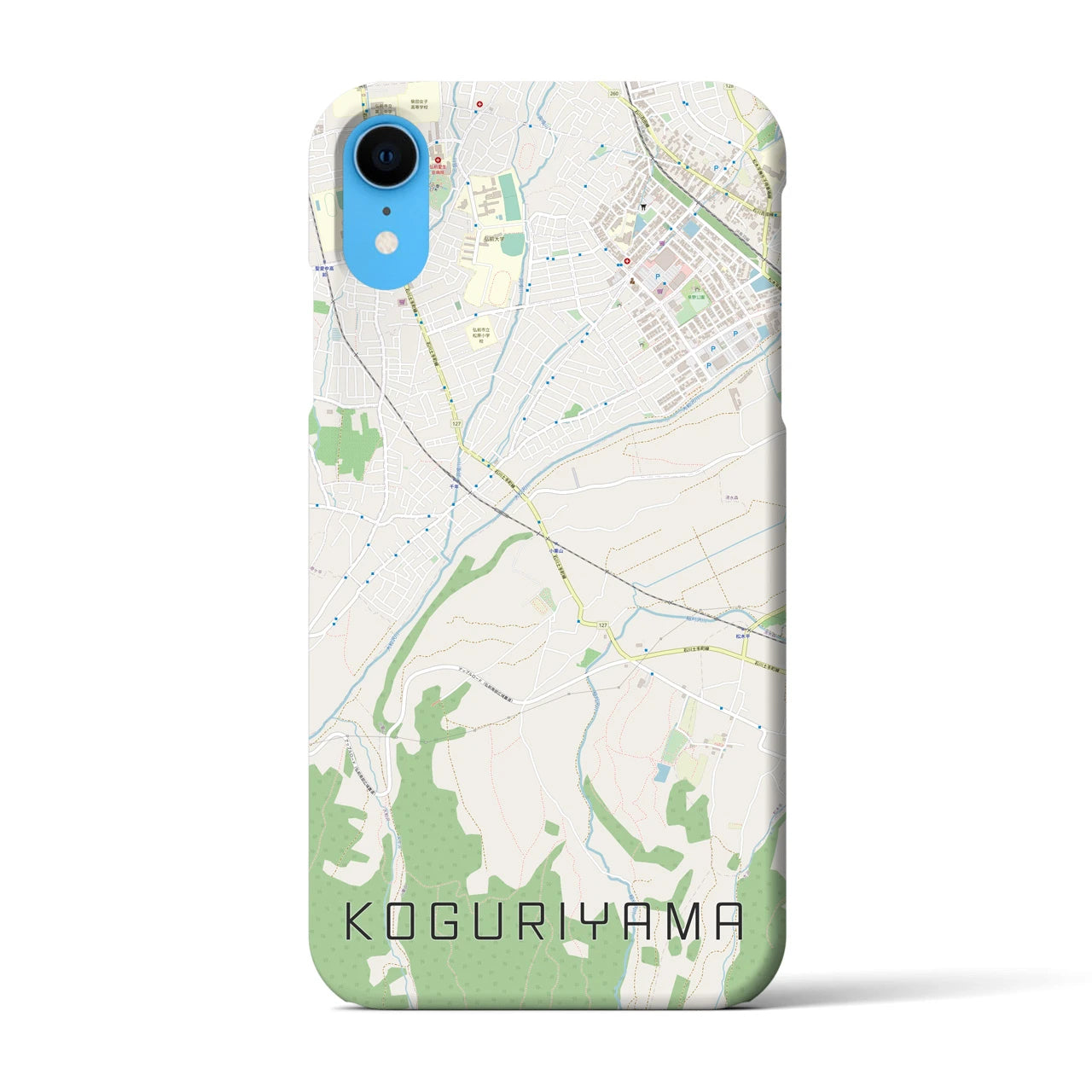 【小栗山】地図柄iPhoneケース（バックカバータイプ・ナチュラル）iPhone XR 用