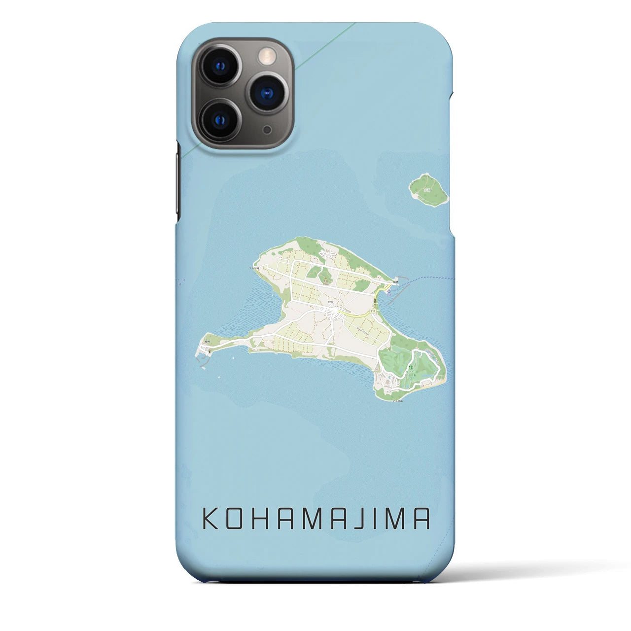 【小浜島】地図柄iPhoneケース（バックカバータイプ・ナチュラル）iPhone 11 Pro Max 用
