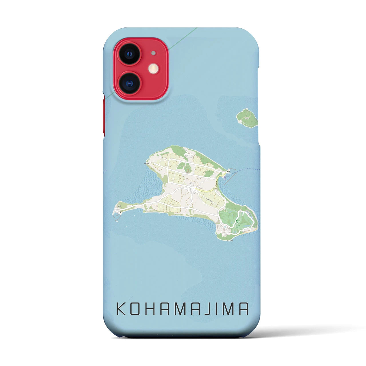 【小浜島】地図柄iPhoneケース（バックカバータイプ・ナチュラル）iPhone 11 用