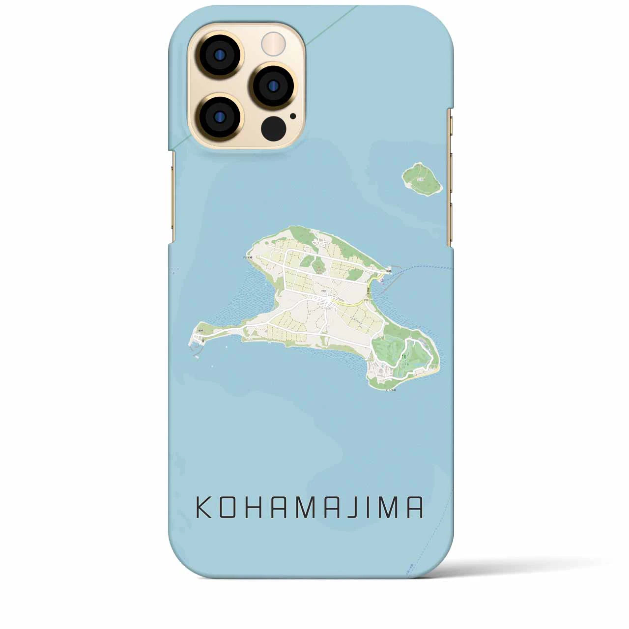 【小浜島】地図柄iPhoneケース（バックカバータイプ・ナチュラル）iPhone 12 Pro Max 用