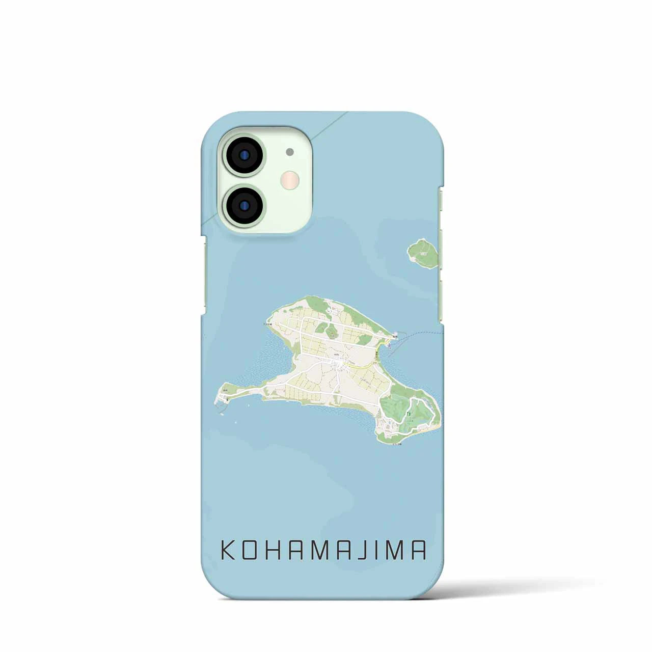 【小浜島】地図柄iPhoneケース（バックカバータイプ・ナチュラル）iPhone 12 mini 用