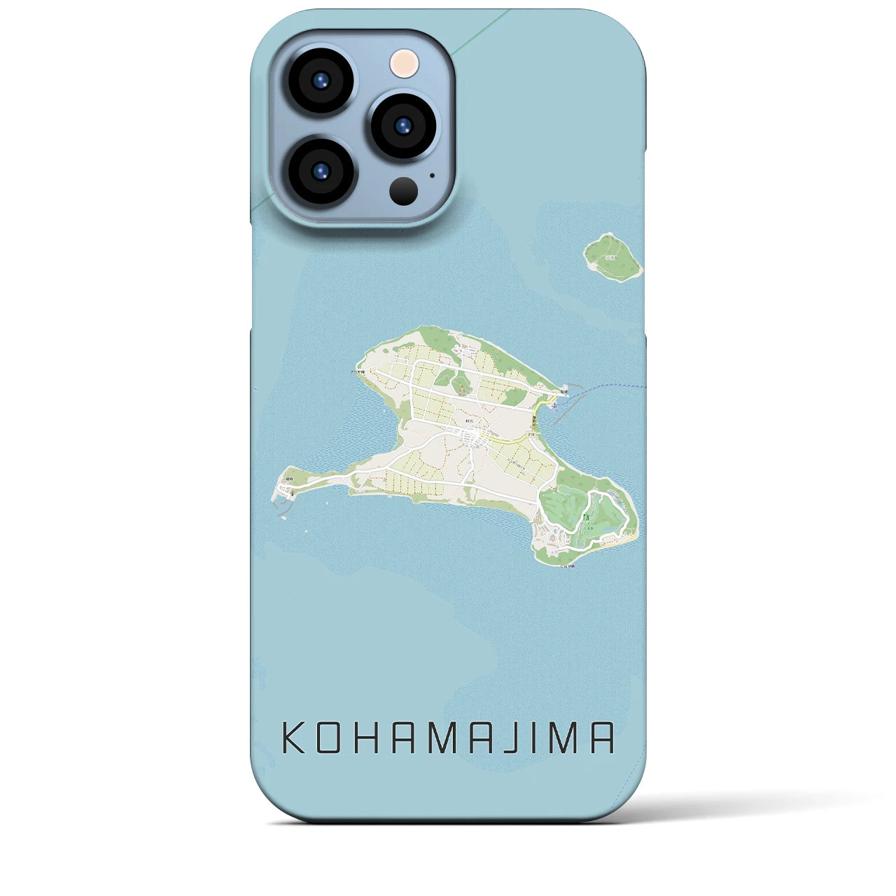 【小浜島】地図柄iPhoneケース（バックカバータイプ・ナチュラル）iPhone 13 Pro Max 用