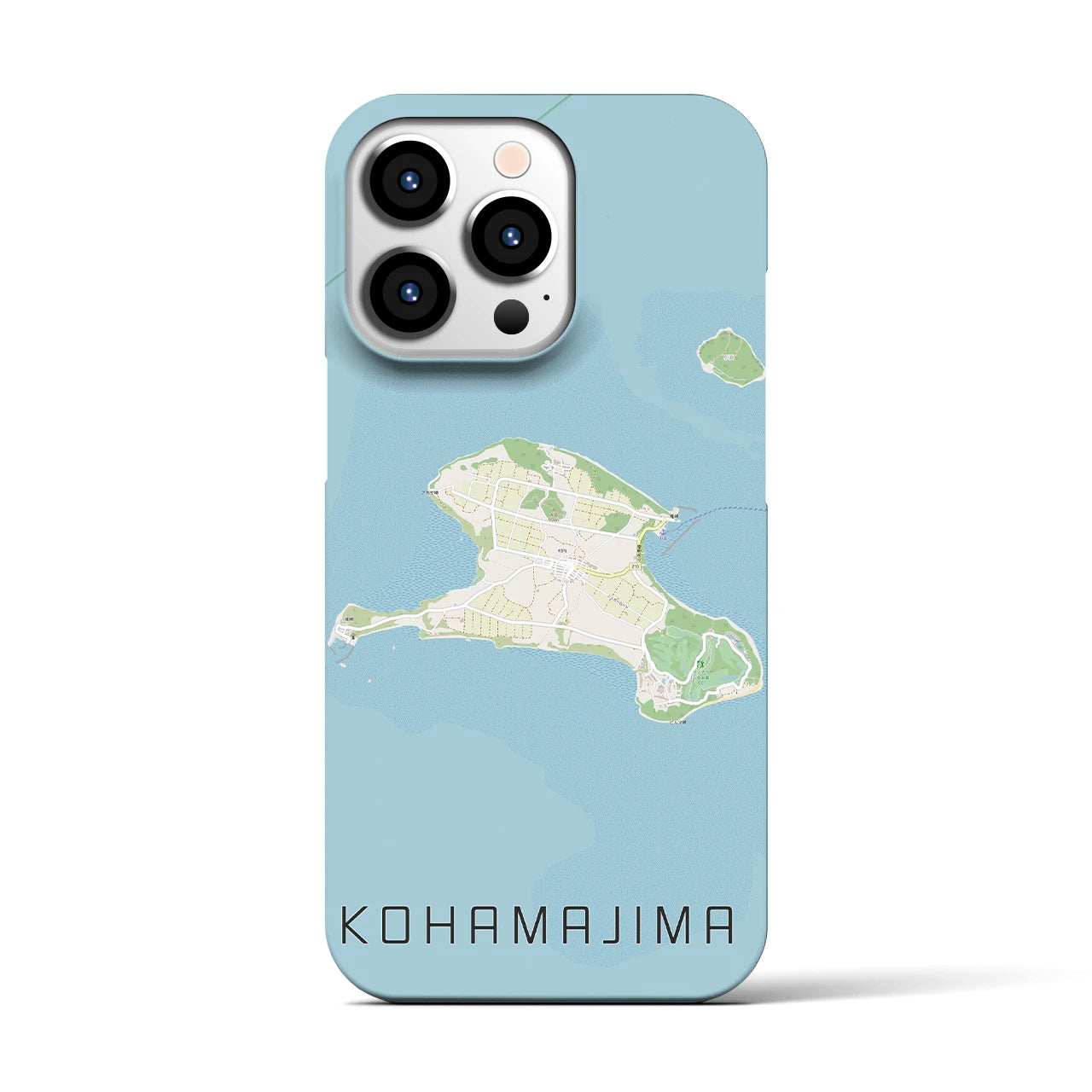 【小浜島】地図柄iPhoneケース（バックカバータイプ・ナチュラル）iPhone 13 Pro 用