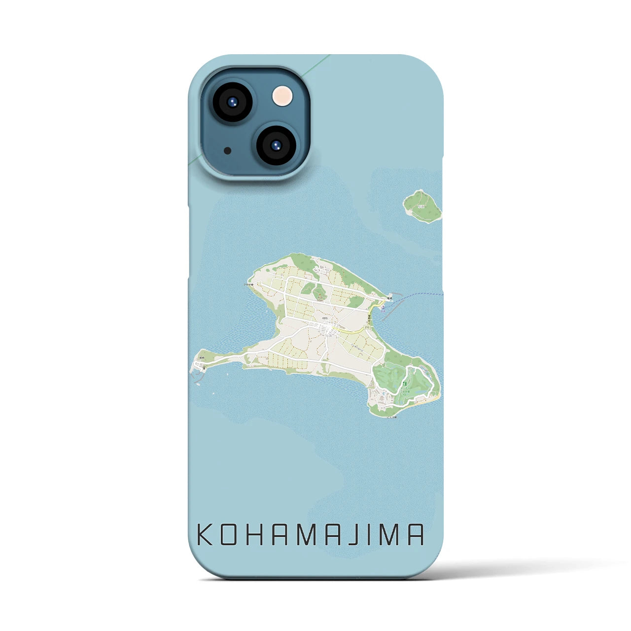 【小浜島】地図柄iPhoneケース（バックカバータイプ・ナチュラル）iPhone 13 用