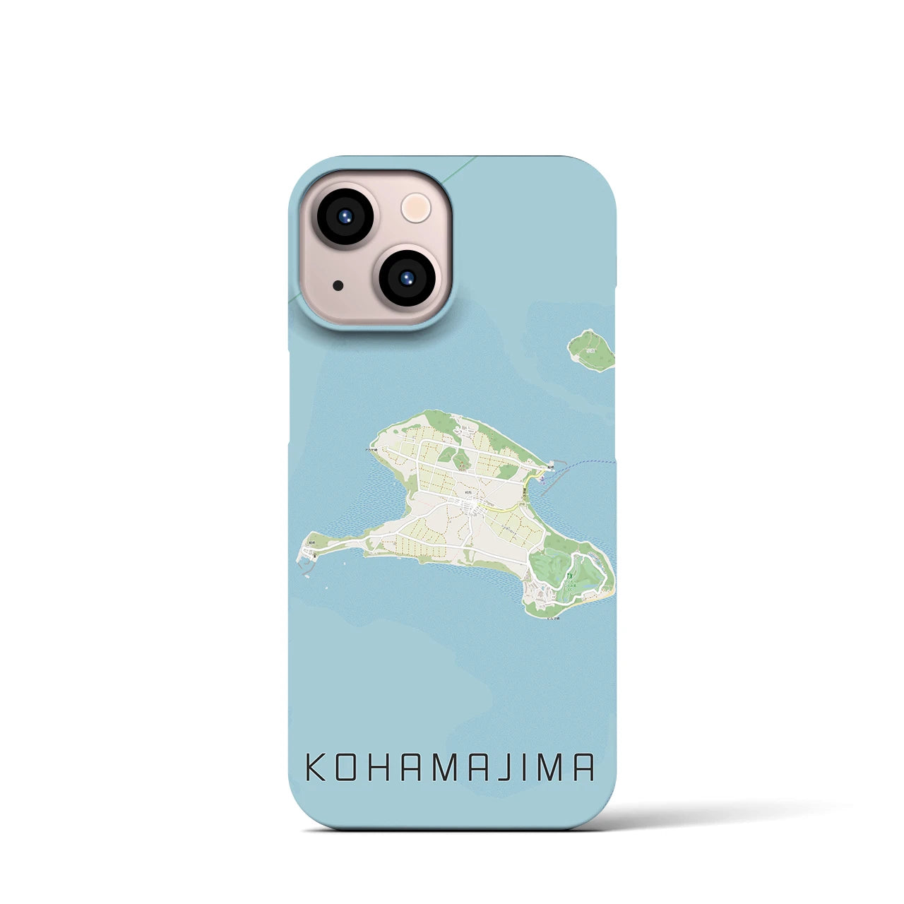 【小浜島】地図柄iPhoneケース（バックカバータイプ・ナチュラル）iPhone 13 mini 用