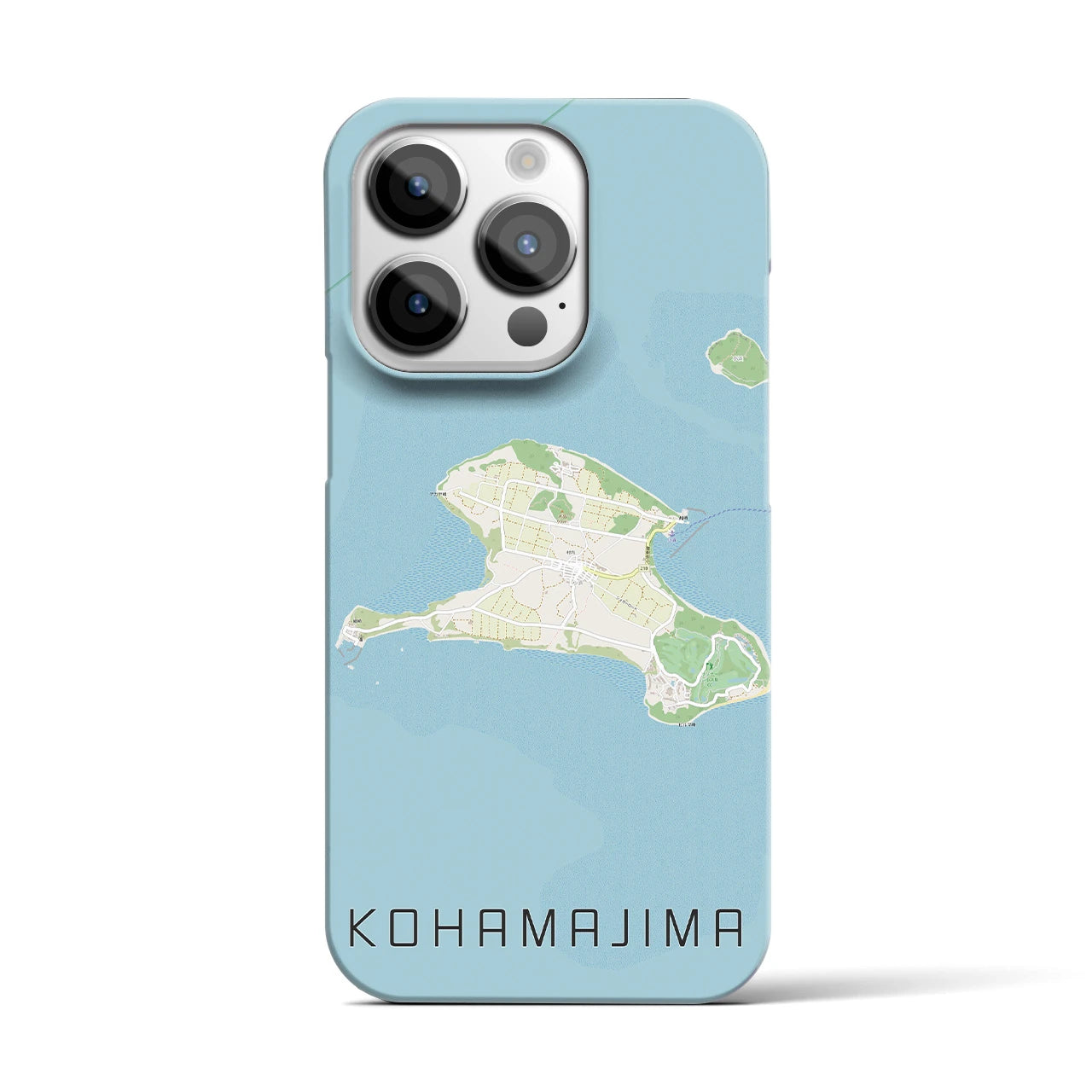 【小浜島】地図柄iPhoneケース（バックカバータイプ・ナチュラル）iPhone 14 Pro 用