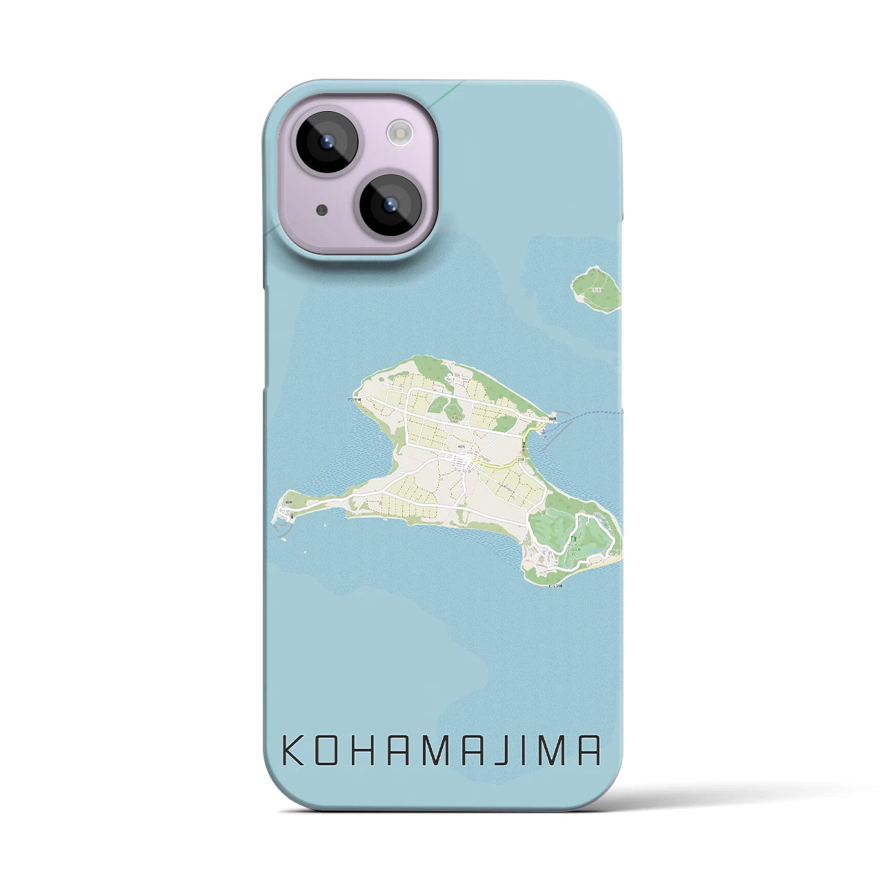 【小浜島】地図柄iPhoneケース（バックカバータイプ・ナチュラル）iPhone 14 用