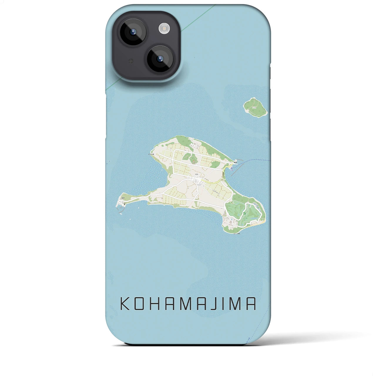 【小浜島】地図柄iPhoneケース（バックカバータイプ・ナチュラル）iPhone 14 Plus 用
