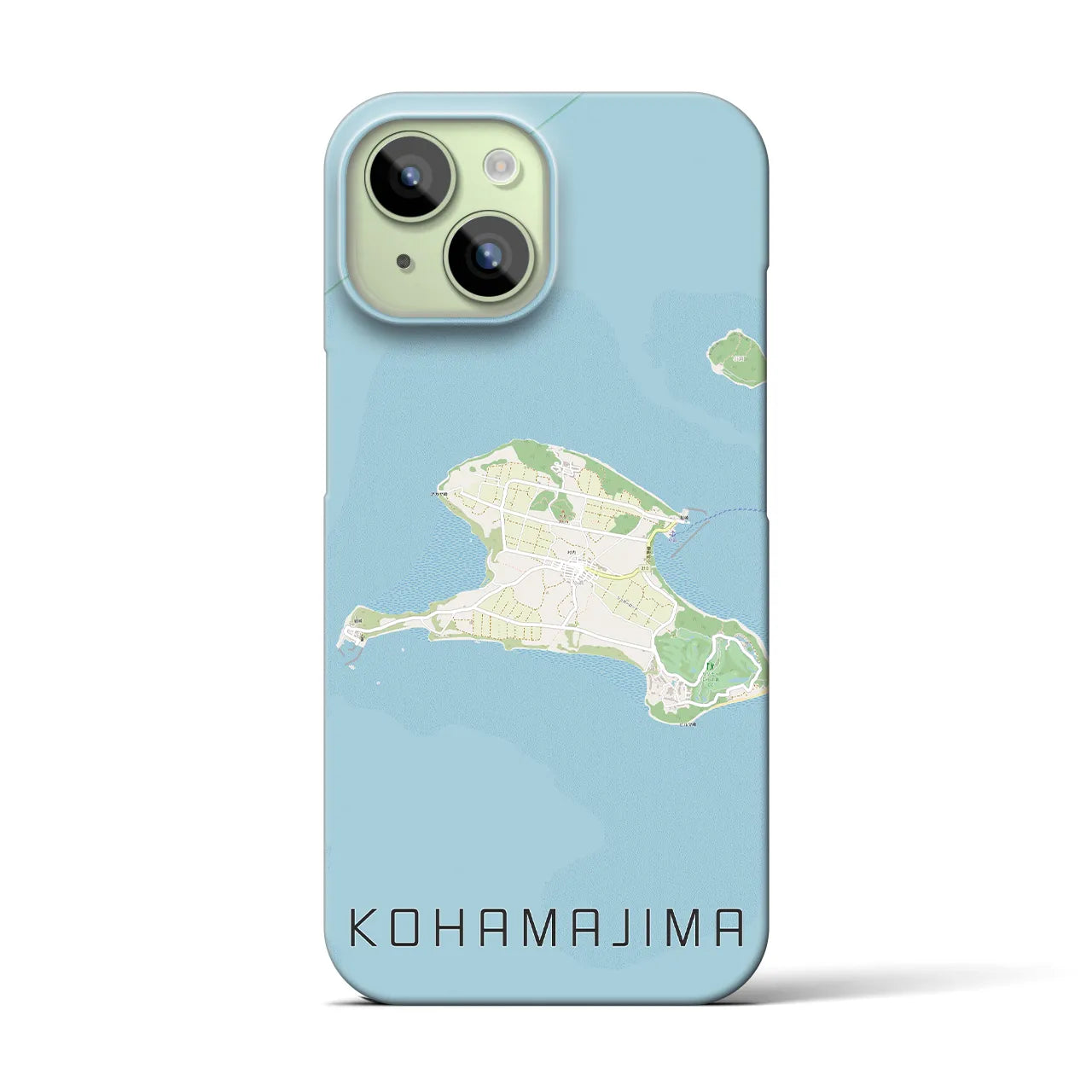 【小浜島】地図柄iPhoneケース（バックカバータイプ・ナチュラル）iPhone 15 用