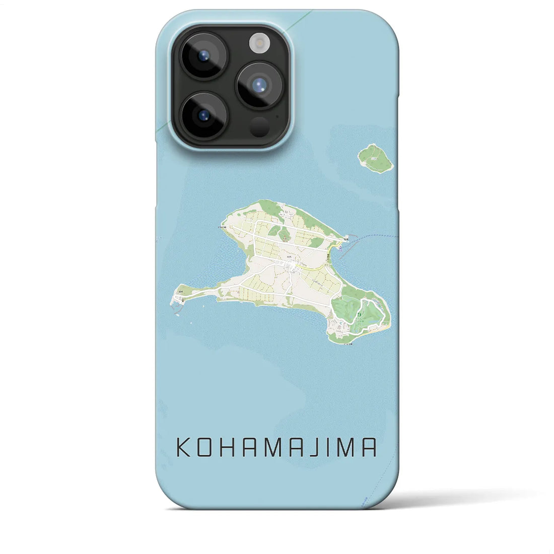 【小浜島】地図柄iPhoneケース（バックカバータイプ・ナチュラル）iPhone 15 Pro Max 用