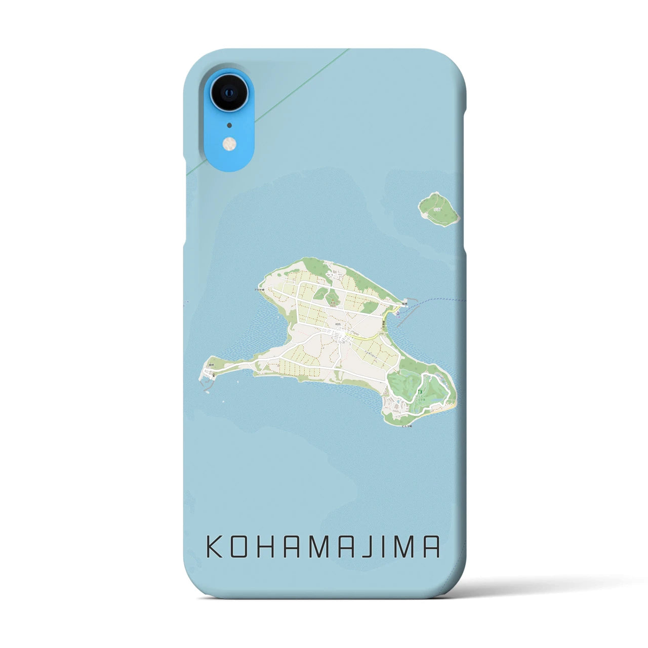 【小浜島】地図柄iPhoneケース（バックカバータイプ・ナチュラル）iPhone XR 用