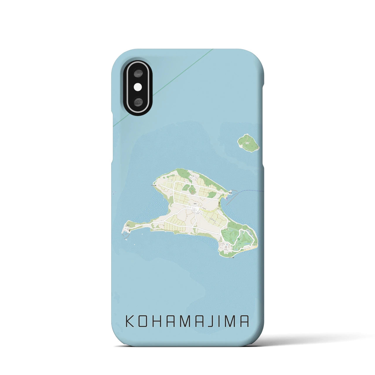 【小浜島】地図柄iPhoneケース（バックカバータイプ・ナチュラル）iPhone XS / X 用